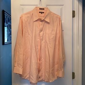 Peach long sleeve button up dress shirt